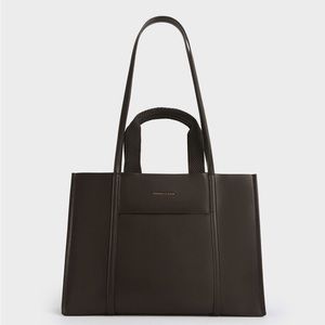 Dark Moss Charles & Keith classy tote bag (authentic)